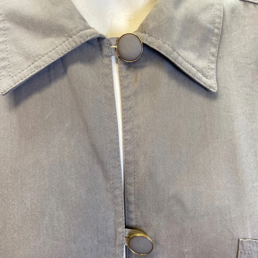 El Corte Ingles Shirt Jacket Womens Large Gray 4-Pocket‎ Longline Shacket